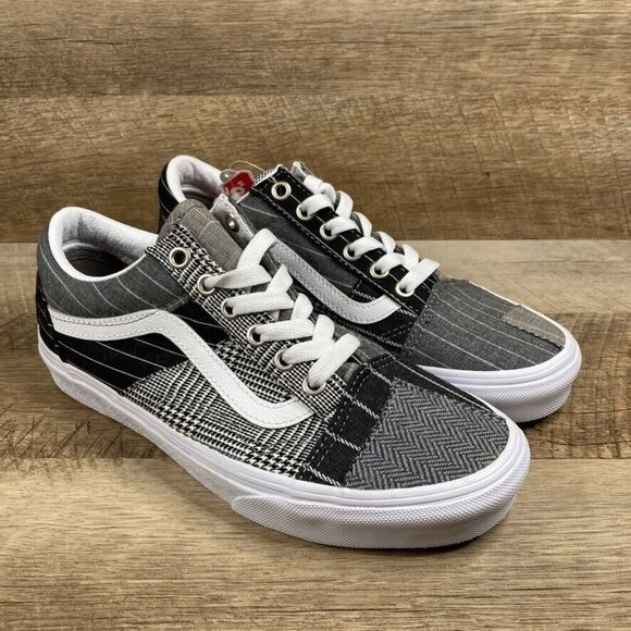 VANS Old Skool Patchwork Conference Call Suiting Gray Shoe Mens 5.5 Womens 7 NEW